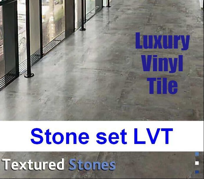 Marble and Concrete Textured Stone Set LVT.